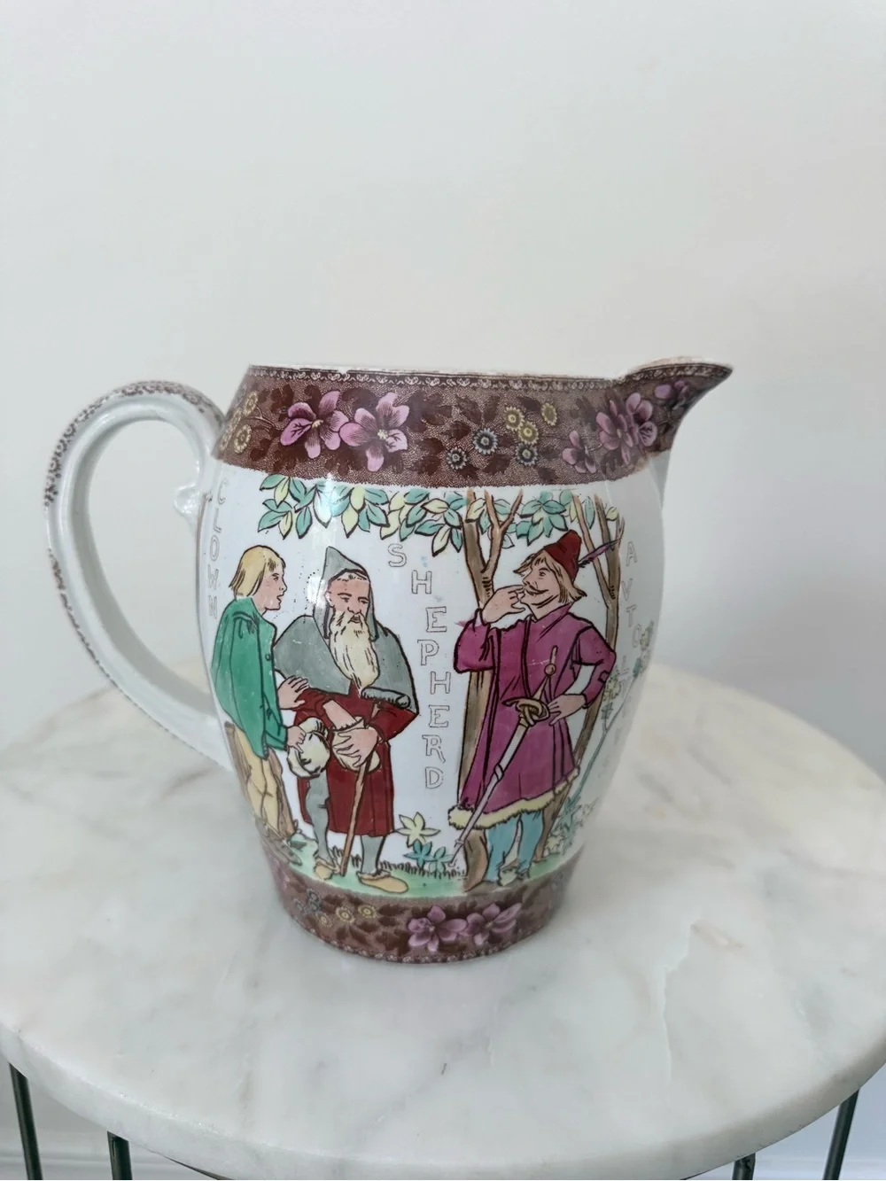 Antique Copeland Spode Shakespeare Pitcher